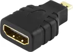 DELTACO HDMI kiire Ethernet-adapteriga, Micro HDMI ha - HDMI ho