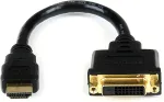 StarTech.com HDDVIMF8IN, HDMI, DVI-D, Male/Female, Black, Aluminium, PVC
