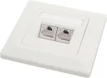Solarix CAT6 STP 2 x RJ45 flush-mounted socket, white