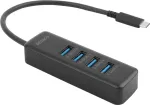DELTACO USB-C hub , 5 Gbps, 4x USB-A, slim, black / USBC-HUB202 / 1902427