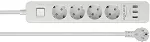 DeLOCK Extension Socket - Verl&auml;ngerungsschnur - Wechselstrom 250 V - 4000 Watt - Eingabe, Eingang CEE 7/7 - Ausgangsanschl&uuml;sse: 4 (3 x USB Typ A, 4 x CEE 7/3) - 1,5m - wei&szlig; (11206)