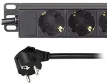 Deltaco Power strip 19 , 12xCEE 7/4 jacks , 1xCEE 7/7 3m, black / GT-8636