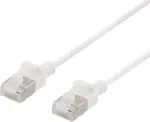 DELTACO U / FTP Cat6a patch kaabel, &otilde;huke, l&auml;bim&otilde;&otilde;t 3,8 mm, 1,5 m, valge