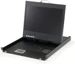LevelOne KVM-1617DE - KVM-Konsole mit KVM-Switch - 16 Anschl&uuml;sse - PS/2 - 43,2 cm (17) - Rack - einbauf&auml;hig - 1280 x 1024 - Schwarz - 1U (590628)