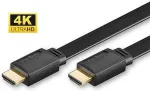 MicroConnect Wentronic Goobay High Speed HDMI&trade; Flachkabel mit Ethernet, Schwarz, 3 m - HDMI&trade; A-Stecker > HDMI&trade; A-Stecker (31928)