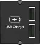 Bachmann USB A/A 15W Doppelcharger , 2x Typ A 5V/2,4A GST18, schwarz, 0,2 m