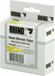 ZEBRA DYMO Rhino Industrial Heat-Shrink Cable Label Tubes | 19 mm x 1.5 m | Black Print on Yellow | for Rhino Label Makers