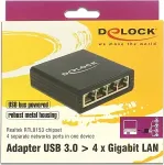 DeLOCK Adapter USB 3.0 > 4 x Gigabit LAN - Netzwerkadapter - USB 3.0 - Gigabit Ethernet x 4