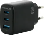 MOBILIS WALL CHARGER - 65W - 2 USB C + 1 USB A - GAN