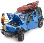 BRUDER Jeep Wrangler Rubicon Unlimited with kayak and figure, model vehicle