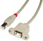Lindy - USB-Verl&auml;ngerungskabel - USB Typ B, 4-polig (M) - USB Typ B, 4-polig (W) - 1,0m (USB / USB2.0) - Hellgrau (31801)