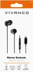 Vivanco k&otilde;rvaklapid + mikrofon Stereo Earbuds USB-C, must (61752)
