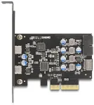 V&otilde;rgukaart Delock PCI Express x4 Karte zu 2 x extern USB Type-C&trade; + 1 x intern USB 10 Gbps Typ-E Key A und 1 x 19 Pin Pfostenstecker - Low Profile Formfaktor