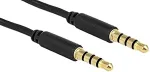 DELOCK Klinkenkabel 3,5 mm 4 Pin Stecker zu Stecker 3 m schwarz