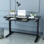 Home4you T&ouml;&ouml;laud ERGO 1-mootoriga 120x60xH72-121cm, must