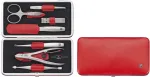 Zwilling Twinox Travel Set &ndash; Red Leather Case, 7 Pieces - Red