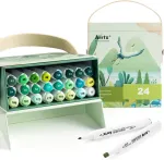 Noname Double-sided Marker Pens ARRTX Alp, 24 Colours, green tone shade