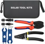 QOLTEC Solar Tool Kit Compatible with MC4 Connectors | Crimping Tool + Stripping Pliers