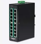 TRENDnet TI-PG160 DIN-Rail Switch PoE+ 16-Port Industrial Gigabit
