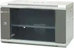 EMITER NET Separate hanging cabinet 19" 6U, sheet metal/glass doors, 600&times;450&times;370mm width/depth/height EM/AP6406
