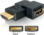 Delock Adapter HDMI Stecker > HDMI Buchse 90 Grad links