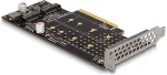 Delock PCI Express x8 Karte zu 2 x intern NVMe M.2 Key M - Bifurcation - Low Profile Formfaktor