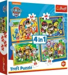 Trefl PAW PATROL Puslede komplekt 4 in 1 K&auml;papatrull