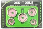 DSDTOOLS 5-osaline 3/8&Prime; madala profiiliga filtriv&otilde;tmete komplekt DS1646