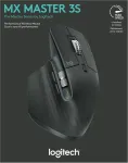Hiir Logitech MX Master 3S Wireless Mouse RF Wireless + Bluetooth, 8000 DPI, Graphite