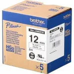 Brother HGE231V5 - Laminiertes Band - Schwarz auf Wei&szlig; - Rolle (1,2 cm x 8 m) - 5 Rolle(n) - f&uuml;r P-Touch PT-9500pc, PT-9700PC, PT-9800PCN (HGE231V5)