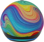 AMAZON Echo Dot 5. p&otilde;lvkonna laste nutik&otilde;lar Rainbow Swirl disain, B0FD46F2YK