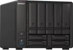 Qnap 9-bay NAS AMD Ryzen V1500B 8GB DDR4 SODIMM 5x6,35cm 2,5Zoll/8,89cm 3,5Zoll SATA 6Gbps + 2x26,35cm 2,5Zoll U.2 NVMe PCIe Gen3 x4