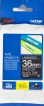 Brother TZE-365 - white print on black, width 36 mm