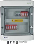 EMITER Switchgear attached DCAC hermetic IP65 EMITTER with DC surge arrester Dehn 1000V type 2, 2 x PV string, 2 x MPPT // og. AC Dehn type 2, 16A 3-F