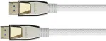 Python DisplayPort 2.0 Kabel Nylongeflecht wei&szlig; 3m