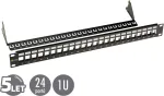 Solarix 19" modular unequipped patch panel 24 ports black 1U SX24M-0-STP-BK-UNI