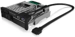ICY BOX Wechselrahmen, 1x 2,5"+1x 3,5" SATA/SAS zu 2xSATA,f&uuml;r 5,25" Einschub,