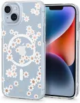 Spigen Kaitse&uuml;mbris Cyrill Cecile Mag, Apple iPhone 14 Plus, l&auml;bipaistev valge lilleline, MagSafe,