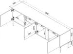 Cama MEBLE Cama INSERTO 3D1W TV cabinet 190x40x61.5 black + LED