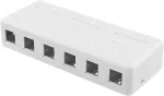 DELTACO Surface Mount for Keystone, 6 Ports, White / VR-225