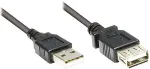 Alcasa Good Connections USB 2.0 Verl&auml;ngerungskabel 0,15m St. A zu Bu. A schwarz