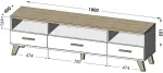 Cama MEBLE Cama RTV stand LOTTA 180cm wotan oak + mat black