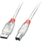 Lindy USB 2.0 Kabel Typ A/B transparent M/M 0.5m
