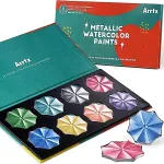 NONAME 8 Colors Metallic Watercolor Solid Paints APW-001-M0108