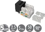 Solarix CAT5E UTP 90&deg; keystone connector SXKJ-5E-UTP-BK-90