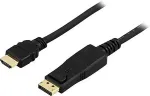 DELTACO DP-3020 video cable adapter 2 m DisplayPort HDMI Black