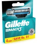 Gillette Mach3 4pc - varuterad