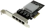 V&otilde;rgukaart Startech .com 4 Port PCI Express Gigabit Ethernet Netzwerkkarte - Intel I350 NIC - Netzwerkadapter - PCIe x4 Low-Profile - GigE - 1000Base-T - Schwarz