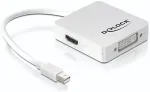DeLOCK Adapter mini Displayport 1.1 Stecker > Displayport / HDMI / DVI Buchse Passiv weiss