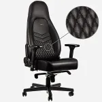 Noblechairs ICON Echtleder Gaming Stuhl - schwarz/schwarz